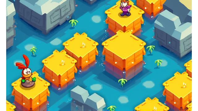 'Pixel Puzzles' adlı yaratıcı bir bulmaca oyunundan renkli piksel sanat stiliyle tasarlanmış, zeka gerektiren bir bölümün ekran görüntüsü.